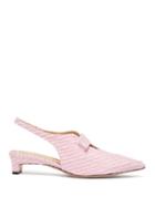 Matchesfashion.com Emilia Wickstead - X Charlotte Olympia Slingback Boucl Pumps - Womens - Pink