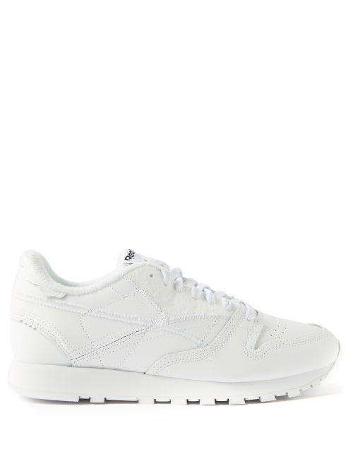 Reebok X Margiela - Cl Memory Of Shoes Deconstructed Leather Trainers - Womens - White