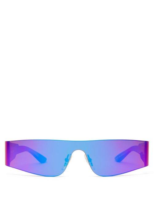 Matchesfashion.com Balenciaga - Reflective Rimless Acetate Sunglasses - Womens - Purple