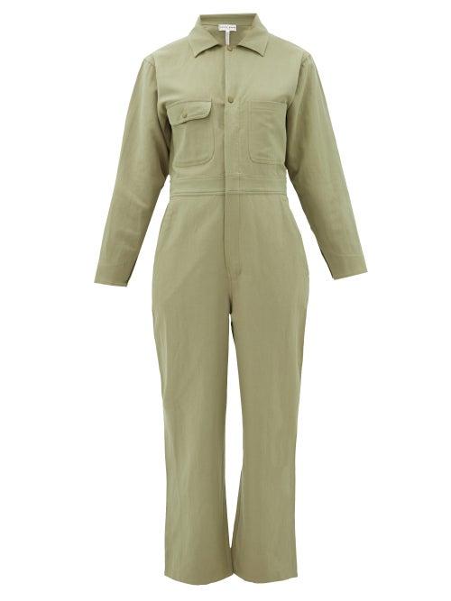 Matchesfashion.com Apiece Apart - Totumo Linen-blend Jumpsuit - Womens - Light Green