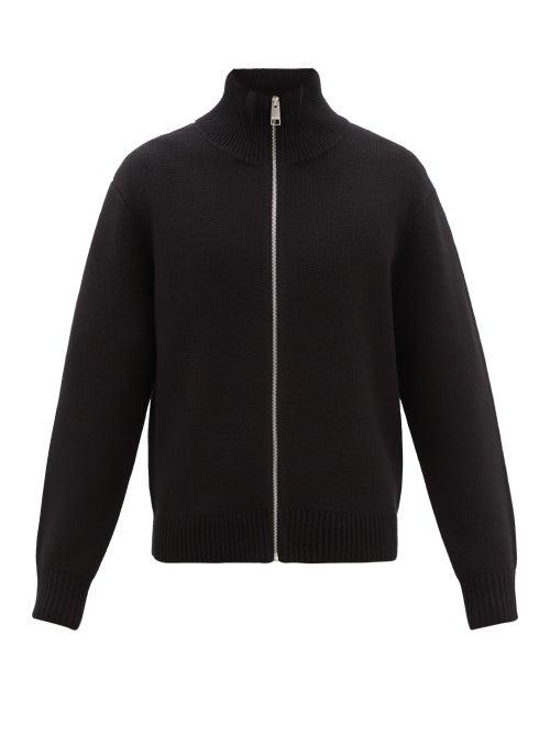 Frame - High-neck Zip-front Wool Cardigan - Mens - Black