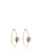 Matchesfashion.com Alexander Mcqueen - Spider Crystal Hoop Earrings - Womens - Gold