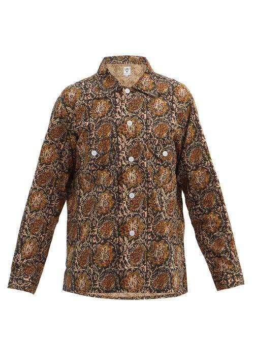 Matchesfashion.com South2 West8 - Floral-print Cotton-canvas Shirt - Mens - Black