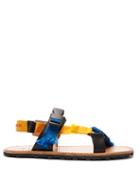 Matchesfashion.com Marni - Fringed Canvas Sandals - Mens - Black Blue