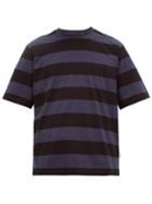 Matchesfashion.com Oliver Spencer - Striped Cotton T Shirt - Mens - Black