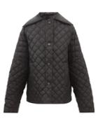 Raf Simons - Oversized Diamond-quilted Nylon Overcoat - Womens - Black