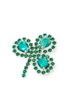 Matchesfashion.com Art School - Clover Crystal-embellished Brooch - Womens - Green