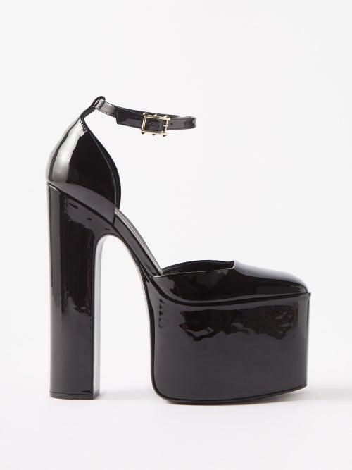 Valentino Garavani - Discobox 180 Leather Platform Pumps - Womens - Black