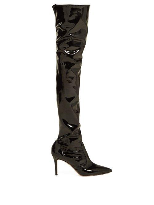 Matchesfashion.com Gianvito Rossi - Over The Knee 85 Boots - Womens - Black