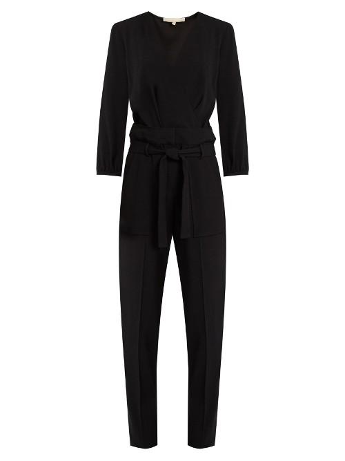 Vanessa Bruno Franco Plunging Tapered-leg Crepe Jumpsuit