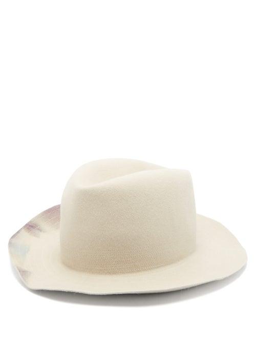 Matchesfashion.com Albertus Swanepoel - Moonshine Dyed Felt Fedora Hat - Mens - Beige