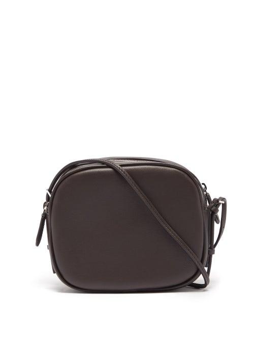 The Row - Mini Twin Two Leather Cross-body Bag - Womens - Dark Brown
