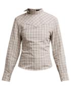 Matchesfashion.com Isabel Marant - Reiki Checked Cotton Top - Womens - Ivory