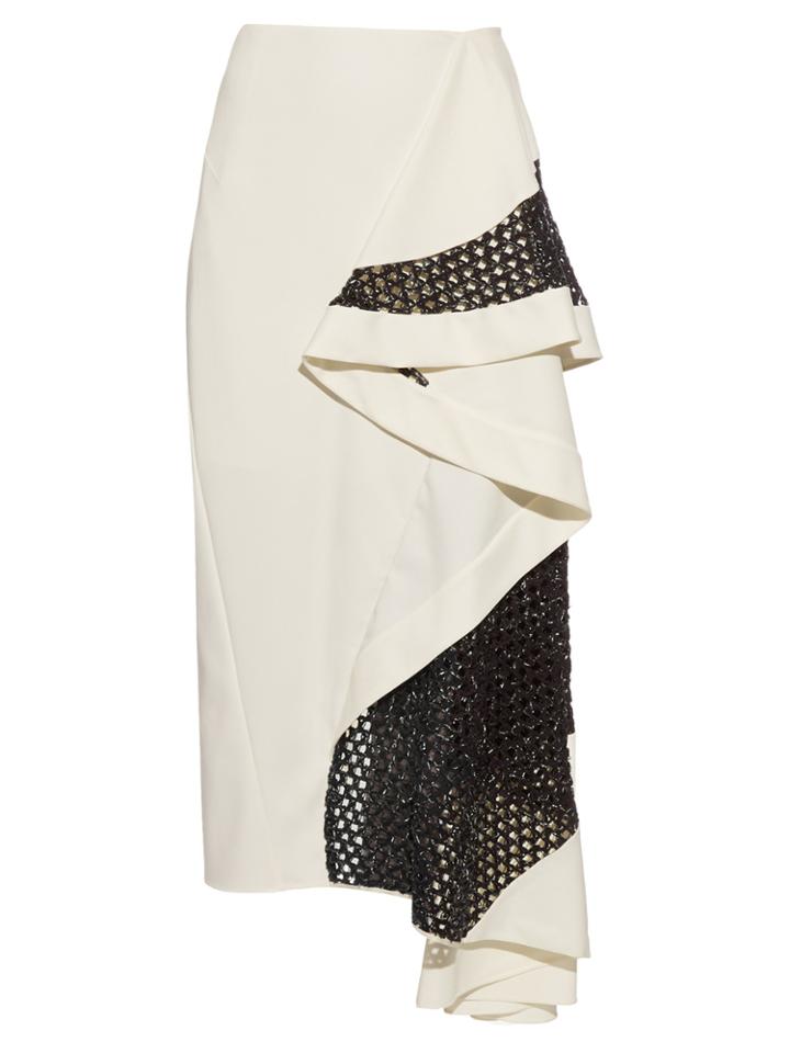 Esteban Cortázar Mesh-insert Ruffled Midi Skirt