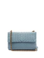 Matchesfashion.com Bottega Veneta - Olimpia Small Intrecciato Leather Shoulder Bag - Womens - Light Blue