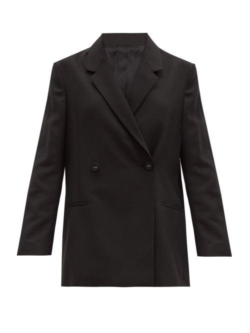 Matchesfashion.com Totme - Double-breasted Crepe Jacket - Womens - Black