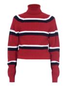 Ladies Rtw Marni - Roll-neck Stripe-knit Sweater - Womens - Red Multi
