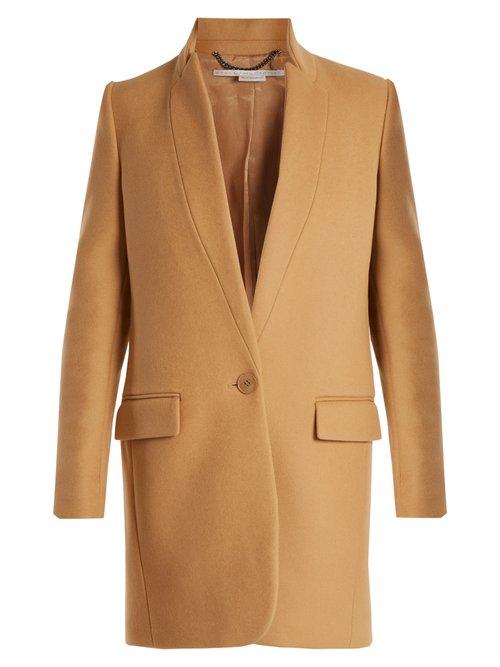 Matchesfashion.com Stella Mccartney - Bryce Single Breasted Wool Blend Coat - Womens - Camel