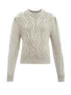 Matchesfashion.com Isabel Marant - Devlyn Cable-knitted Alpaca-blend Sweater - Womens - Light Grey