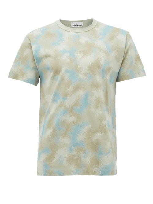 Matchesfashion.com Stone Island - Crew-neck Camouflage-print Cotton T-shirt - Mens - Grey