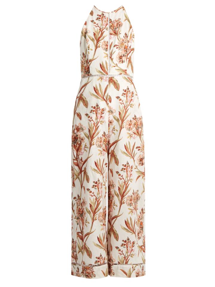 Zimmermann Oleander Ladder Linen And Cotton-blend Jumpsuit