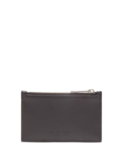 Bottega Veneta - Bi-colour Zipped Intrecciato-leather Cardholder - Mens - Black