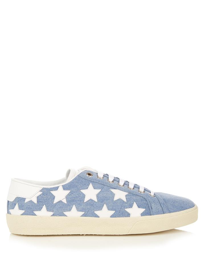 Saint Laurent Court Classic Star-appliqu Denim Trainers