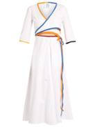 Rosie Assoulin Rainbow-trim Cotton Wrap Dress