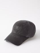 Balenciaga - Bb Embroidered-logo Cotton-twill Baseball Cap - Womens - Black