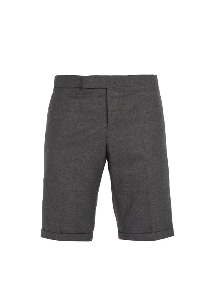 Thom Browne Striped Seam Wool-twill Shorts