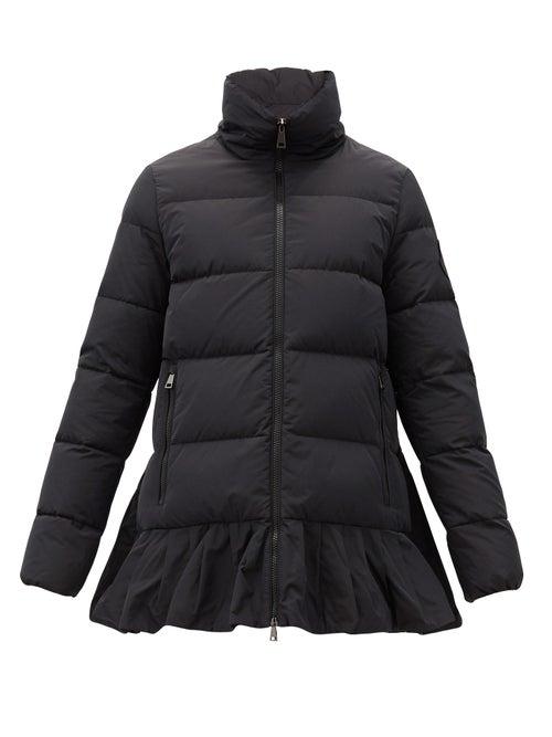 Matchesfashion.com Moncler - Brunec Ruffled-hem Down Jacket - Womens - Black