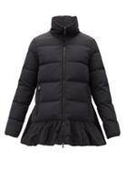 Matchesfashion.com Moncler - Brunec Ruffled-hem Down Jacket - Womens - Black