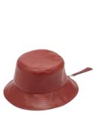 Matchesfashion.com Loewe - Anagram-logo Zip Leather Bucket Hat - Womens - Red