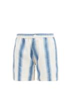 Matchesfashion.com Marrakshi Life - Striped Cotton-blend Shorts - Womens - Blue Stripe