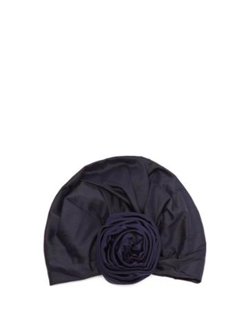 Matchesfashion.com Julia Clancey - Edith Reversible Silk Turban Hat - Womens - Navy