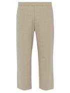 Matchesfashion.com Commas - Wool Blend Relaxed Cropped Trousers - Mens - Beige