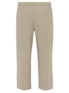 Matchesfashion.com Commas - Wool Blend Relaxed Cropped Trousers - Mens - Beige