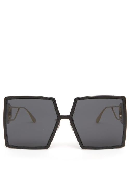 Matchesfashion.com Dior Eyewear - 30montaigne2 Oversized Square Acetate Sunglasses - Womens - Black