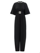 Andrew Gn - Crystal-embellished Crepe Jumpsuit - Womens - Black