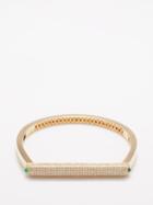 Rainbow K - Grace Diamond, Emerald & 14kt Gold Bangle - Womens - Green Gold