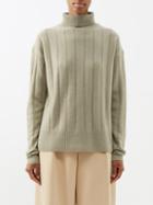 Joseph - Ribbed-knit Cashmere Roll-neck Sweater - Womens - Dark Beige