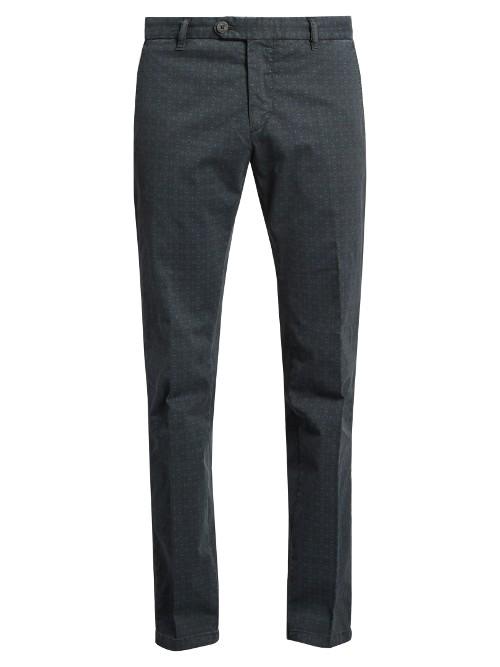 J.w. Brine James Geometric-print Slim-leg Chino Trousers