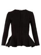 Matchesfashion.com Alexander Mcqueen - Panelled Peplum Hem Cardigan - Womens - Black