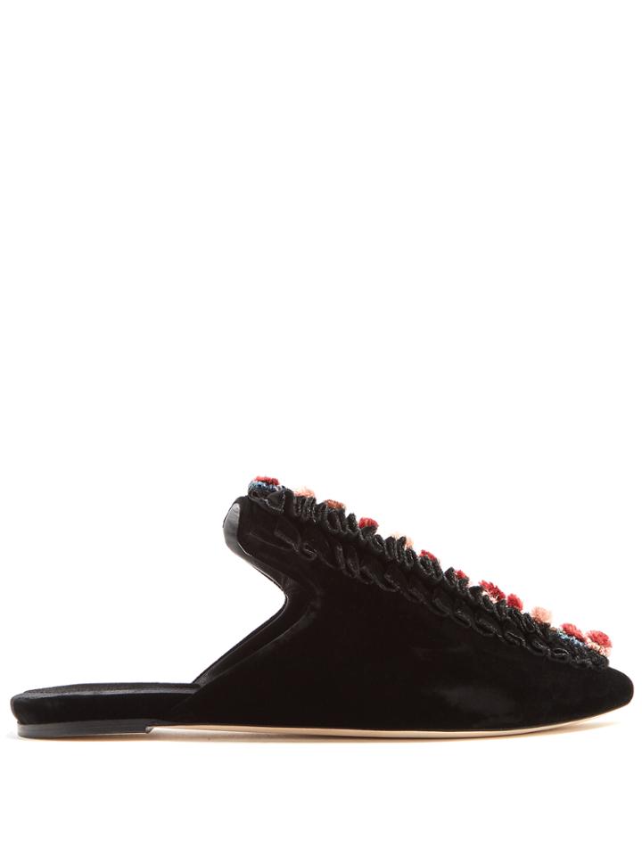Sanayi 313 Cartellate Velvet Slipper Shoes