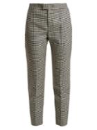 Redvalentino Slim-leg Hound's-tooth Wool Cropped Trousers