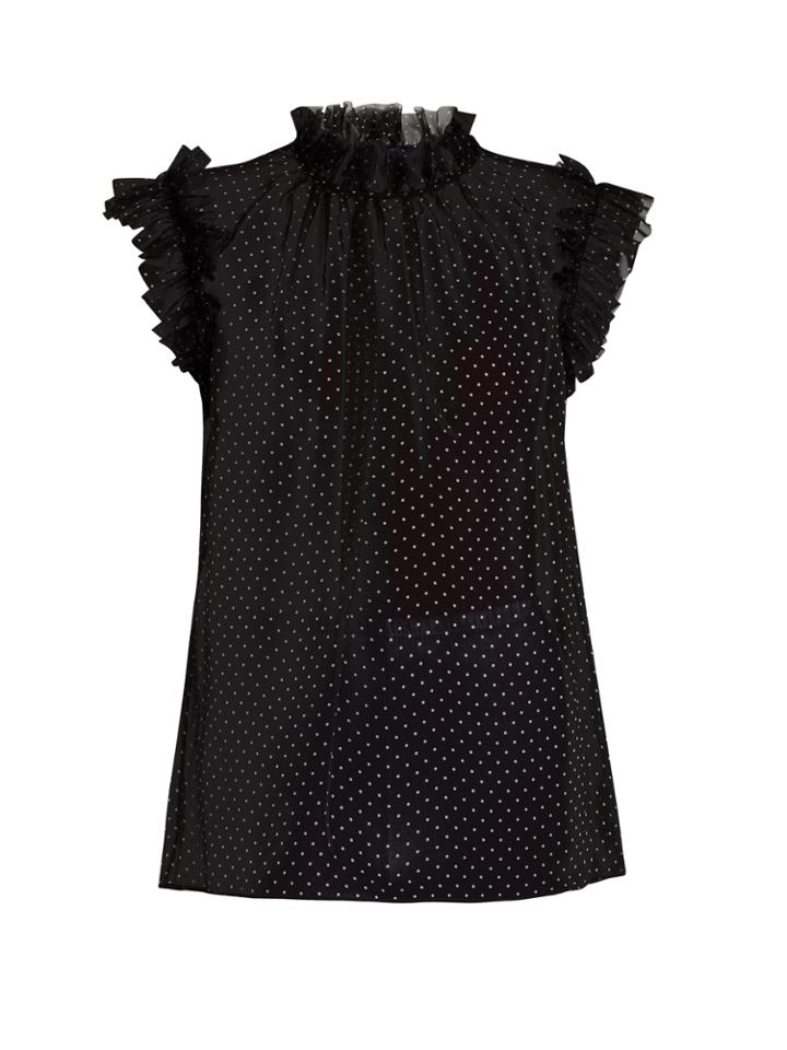 Dolce & Gabbana Polka-dot Print Silk-georgette Top