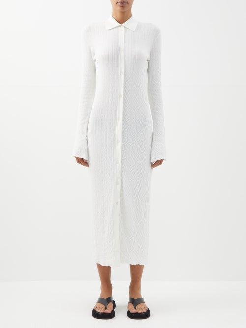 Joseph - Crinkled-cotton Midi Shirt Dress - Womens - Ivory