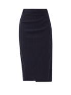 Matchesfashion.com Vetements - High-rise Pinstriped Crepe Skirt - Womens - Navy
