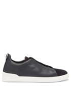 Ermenegildo Zegna - Triple Stitch Suede Trainers - Mens - Navy