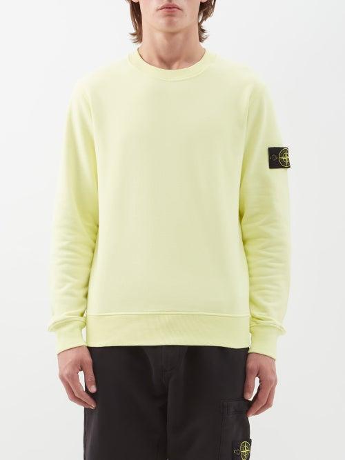 Stone Island - Logo-patch Cotton-jersey Sweatshirt - Mens - Lemon